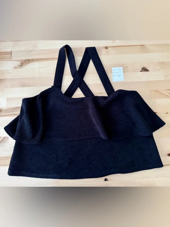 Madewell Texture & Thread Black Tiered Layered Tank Top - Picture 1 of 7